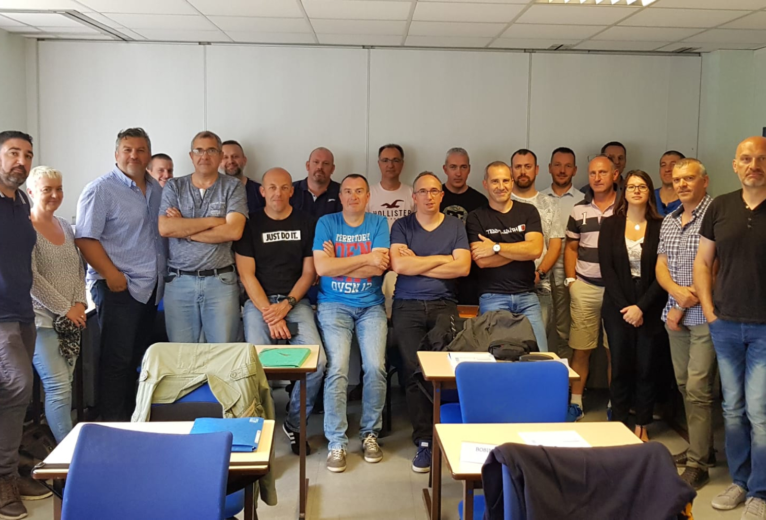 Groupe de stagiaires lors d'une formation dispensée au sein de l'institution Police